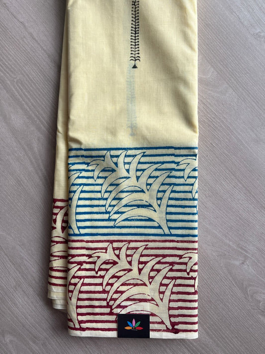 Simple Printed Cotton Saree -27146