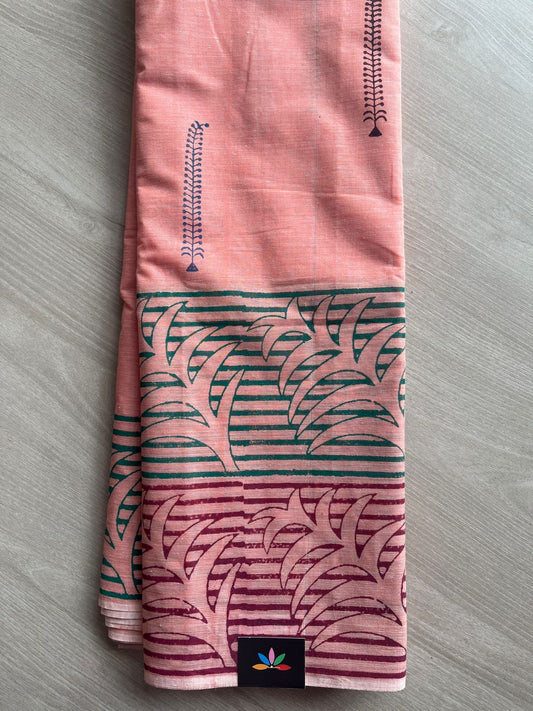 Simple Printed Cotton Saree -27149