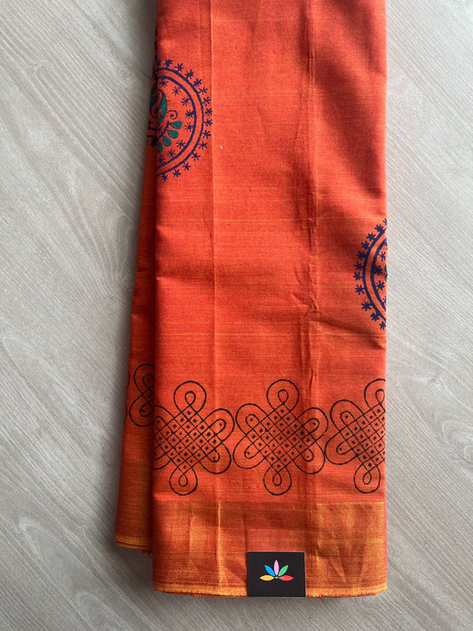 Printed Cotton Saree -27152