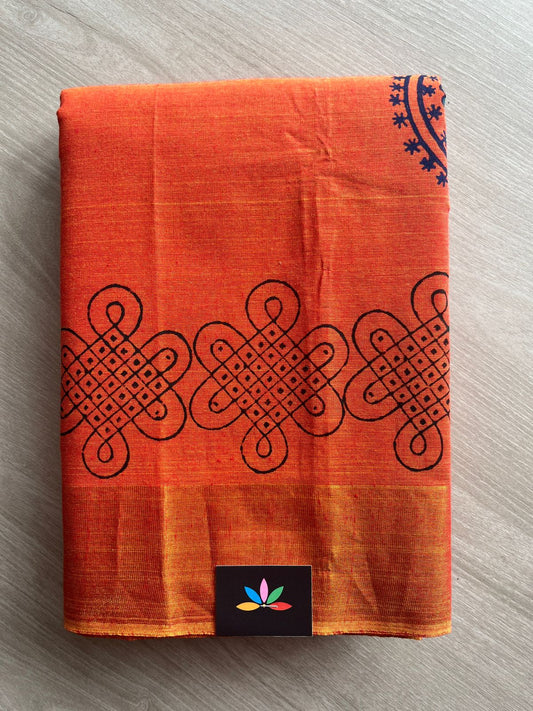 Printed Cotton Saree -27152