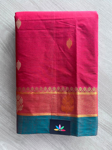 Contrast Border Woven Cotton Saree - 33555