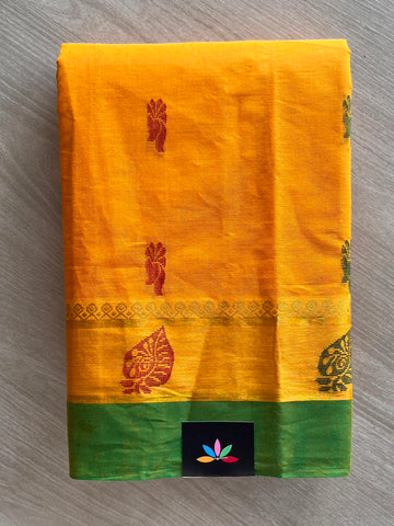 Contrast Border Woven Cotton Saree - 33557