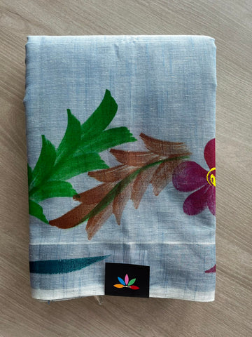 Handbrush Printed Textured Cotton Saree - 33578