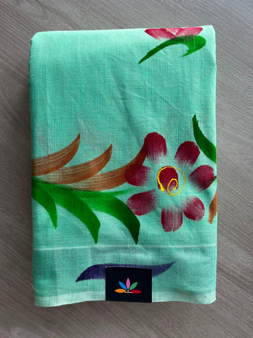 Handbrush Printed Textured Cotton Saree - 33580