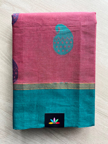 Contrast Border Woven Cotton Saree - 33583