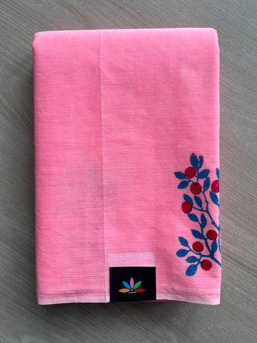Simple Block Printed Cotton Saree - 33592