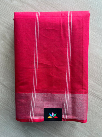 Simple Striped Cotton Saree - 35233
