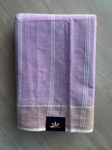 Simple Striped Cotton Saree - 35292