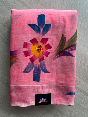 Handbrush Printed Textured Cotton Saree - 35295