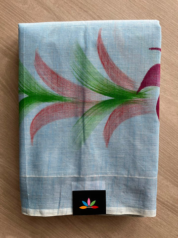 Handbrush Printed Textured Cotton Saree - 35296