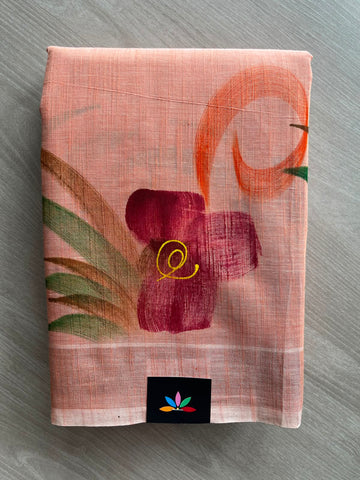 Handbrush Printed Textured Cotton Saree - 35297