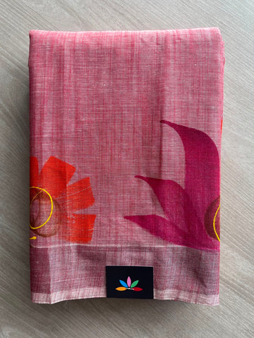 Handbrush Printed Textured Cotton Saree - 35299