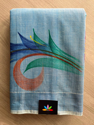 Handbrush Printed Textured Cotton Saree - 35300