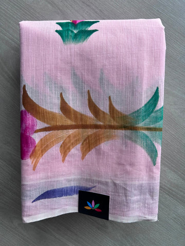 Handbrush Printed Textured Cotton Saree - 35303