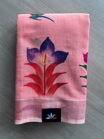 Handbrush Printed Textured Cotton Saree - 35305