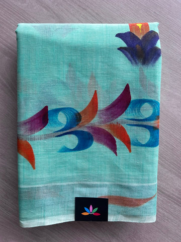 Handbrush Printed Textured Cotton Saree - 35306