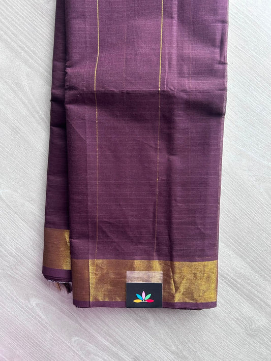 Passion Purple Zari Striped Cotton Saree - 35325