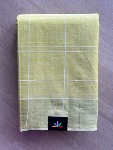 Simple Checked Cotton Saree - 35330