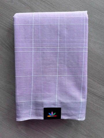 Simple Checked Cotton Saree - 35332