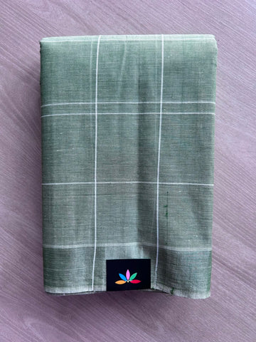 Simple Checked Cotton Saree - 35337
