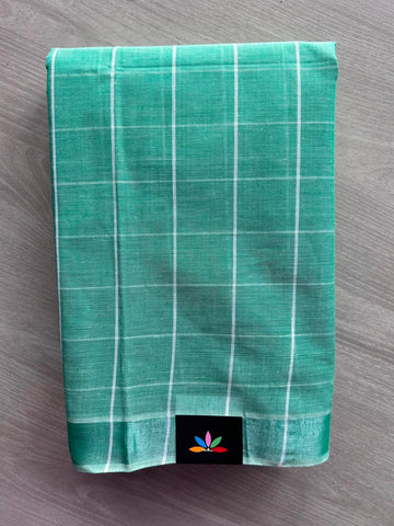 Simple Checked Cotton Saree - 35341