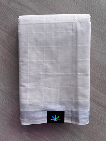 Simple Checked Cotton Saree - 35342