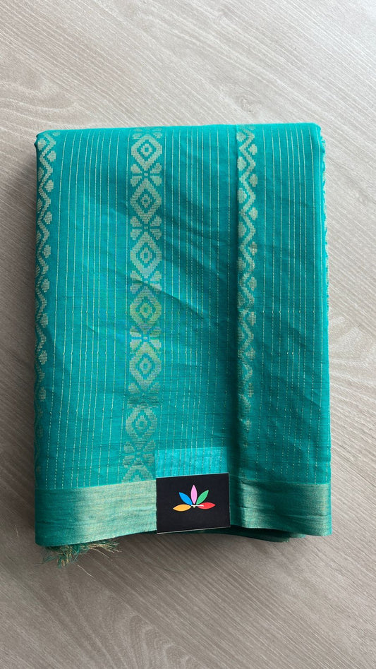 The Tranquil Edit – Elegant Zari Vertical Pattern Cotton Saree-25389
