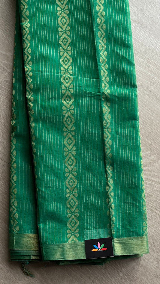 The Tranquil Edit – Elegant Zari Vertical Pattern Cotton Saree-25390