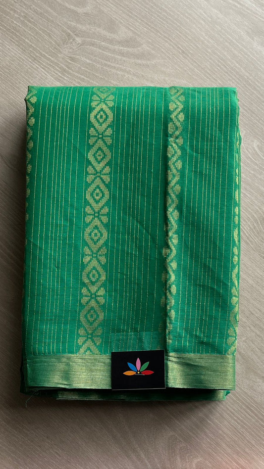 The Tranquil Edit – Elegant Zari Vertical Pattern Cotton Saree-25390