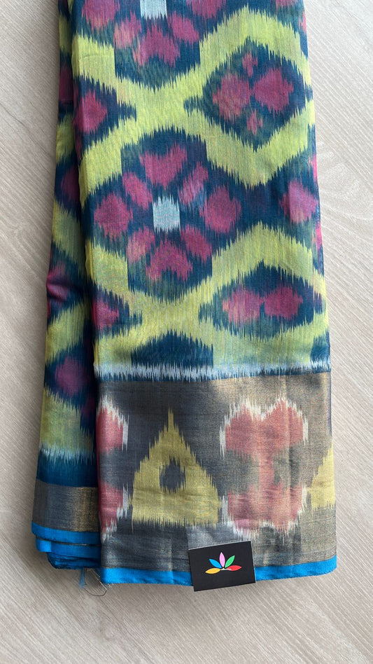 Varnikaa - All Over Ikkat Silk Cotton Saree -25395