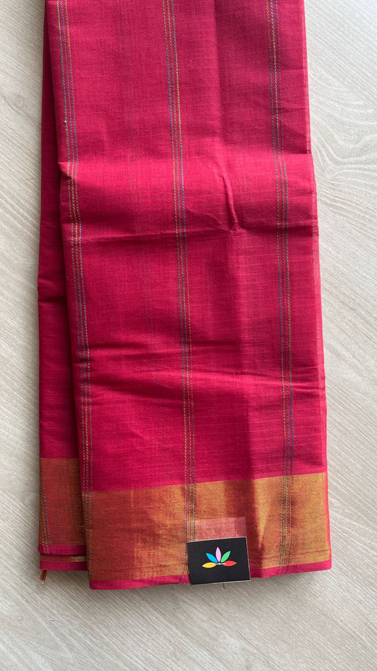 The Linear Edit - Simple Multi-color Line Cotton Saree -25401-25402