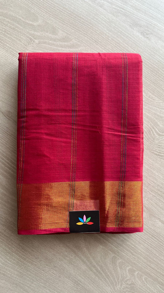 The Linear Edit - Simple Multi-color Line Cotton Saree -25401-25402