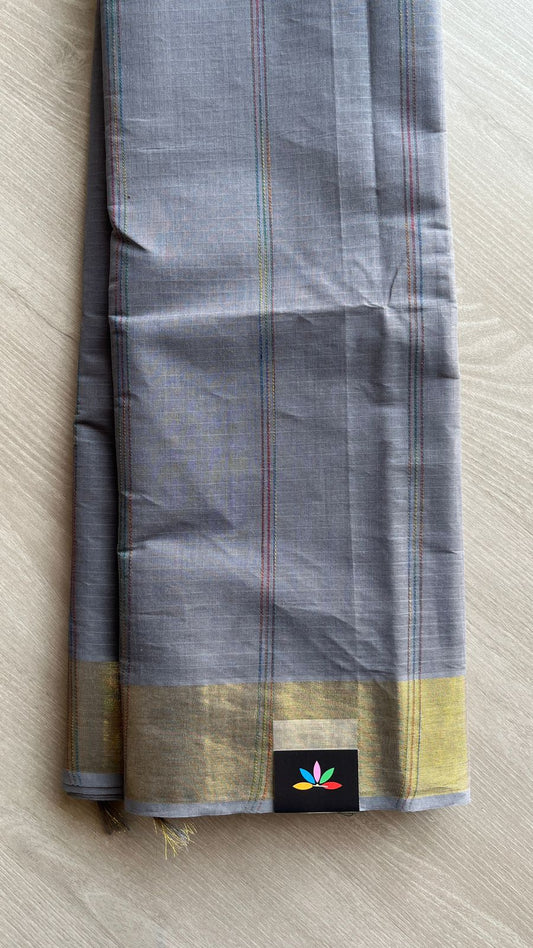 The Linear Edit - Simple Multi-color Line Cotton Saree -25405-25406