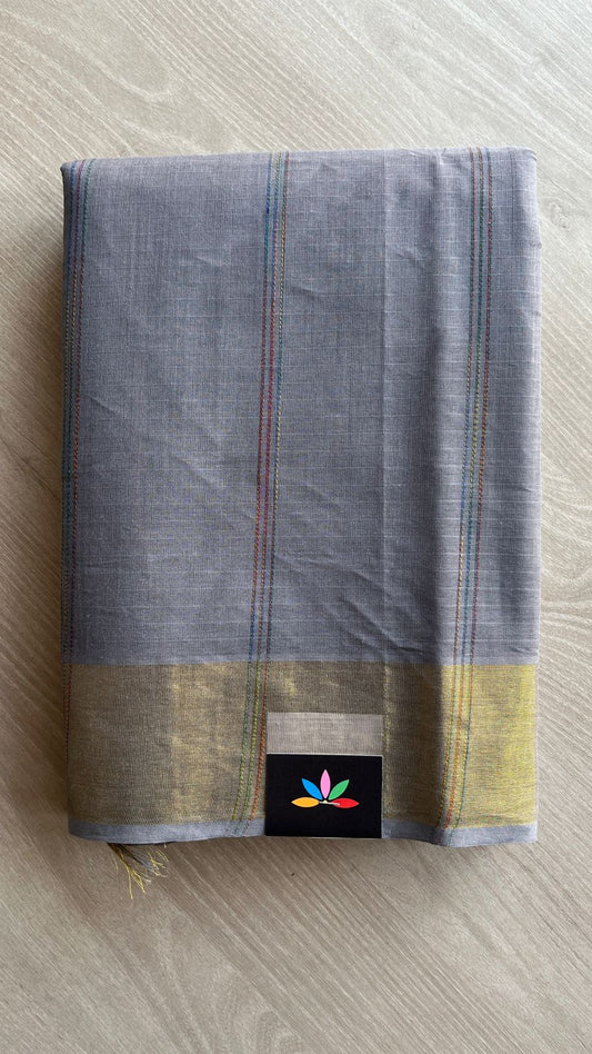 The Linear Edit - Simple Multi-color Line Cotton Saree -25405-25406