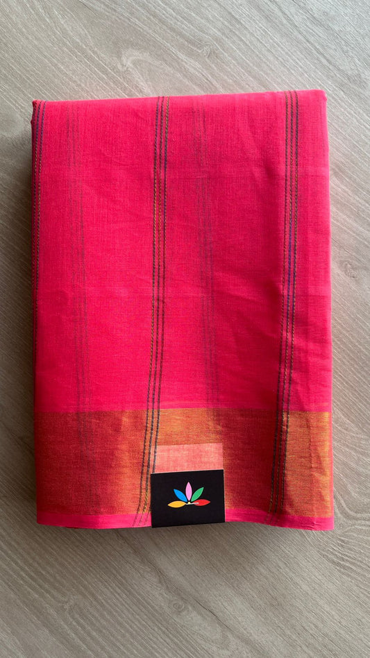 The Linear Edit - Simple Multi-color Line Cotton Saree -25407-25408