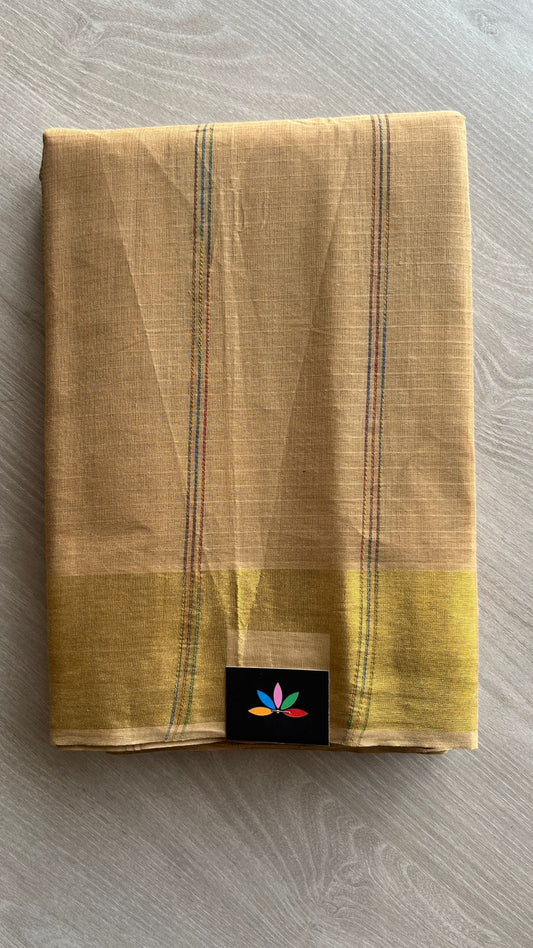 The Linear Edit - Simple Multi-color Line Cotton Saree -25409-25410