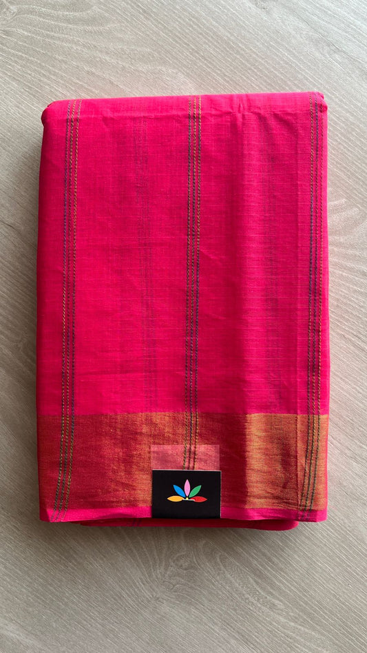 The Linear Edit - Simple Multi-color Line Cotton Saree -25411-25412