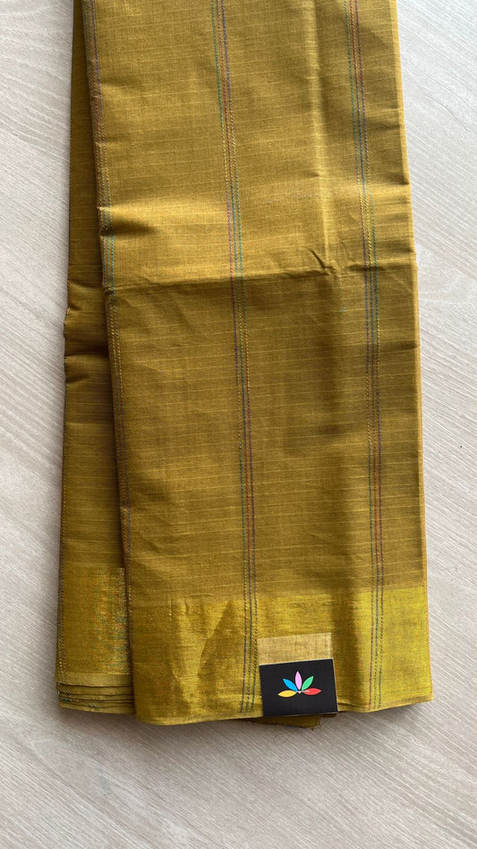 The Linear Edit - Simple Multi-color Line Cotton Saree -25413-25414