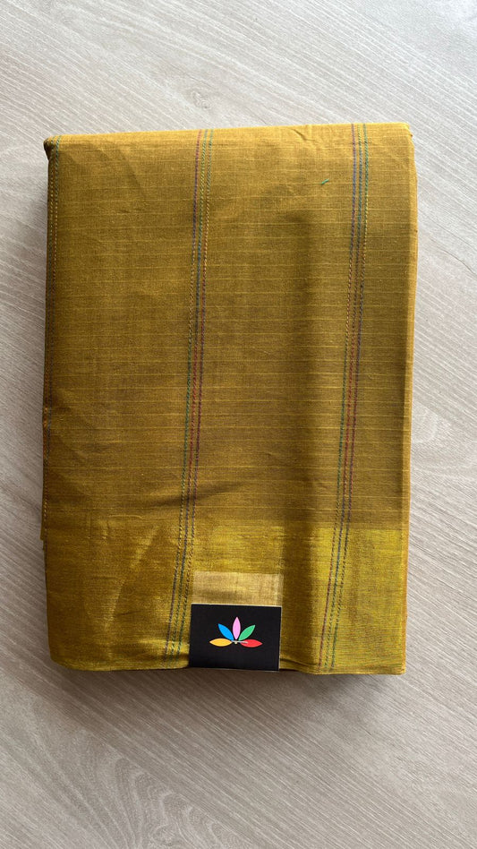 The Linear Edit - Simple Multi-color Line Cotton Saree -25413-25414