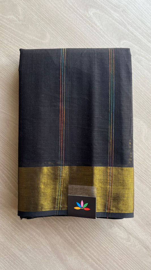 The Linear Edit - Simple Multi-color Line Cotton Saree -25416-25419