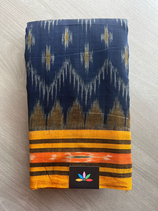Rhino Shade Handloom Orissa Ikkat Cotton Saree (Without blouse) - 32060