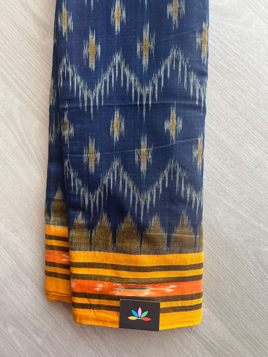 Rhino Shade Handloom Orissa Ikkat Cotton Saree (Without blouse) - 32060