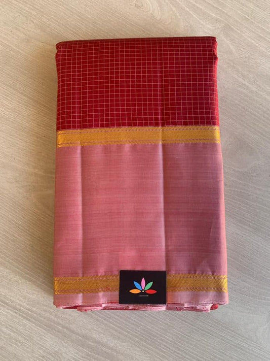 Handwoven Zari Checks Pure Kancheevaram Silk Saree-4707