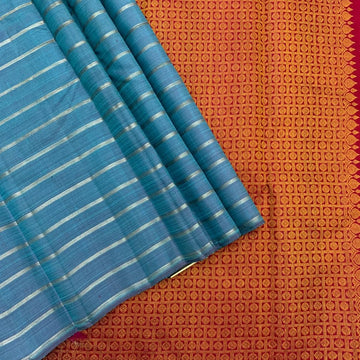 Handwoven Pure Kancheevaram Silk Saree(Blue)-1313