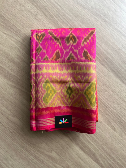 Contrast Border Handloom Patola Silk Saree -13759