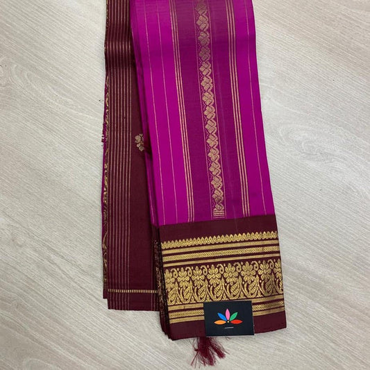 Thirubavanam Pure Handloom Silk Saree with Pure Zari Woven Oneside Border -3531