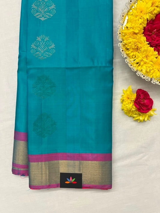 Zari Woven Butta Handloom Pure Soft Silk Saree-7754