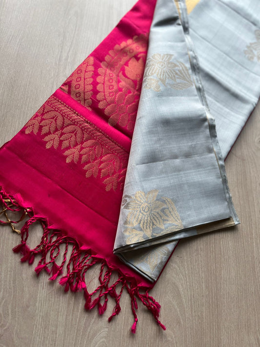 Exclusive Zari Woven Butta Handloom Pure Soft Silk Saree-7760