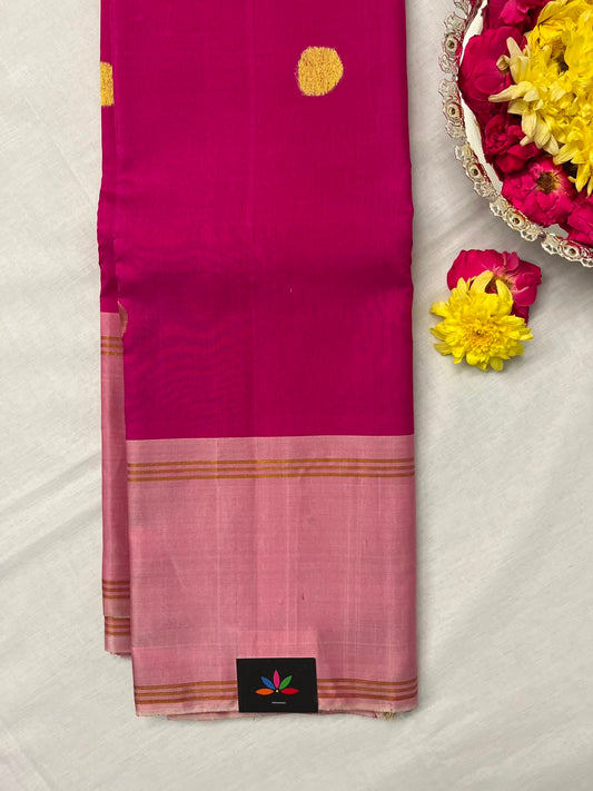 8 Kol Coin Butta Traditional Handloom Pure Kancheevaram Silk Saree - 120