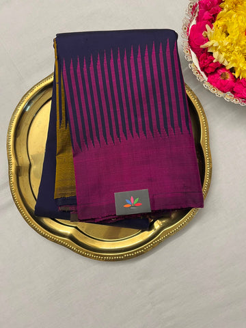 8 Kol Seepu Reku Traditional Handloom Kancheevaram Pure Silk Saree -129